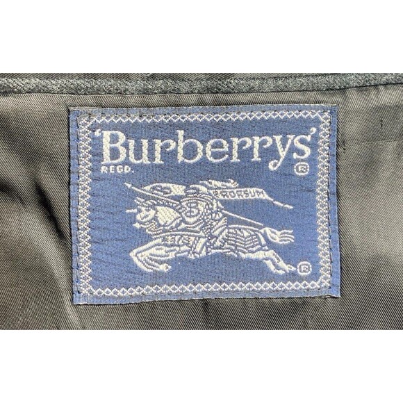 Burberry Vintage Wool Blazer Charcoal Mens 80s 90s Sportcoat EUC - Picture 4 of 5